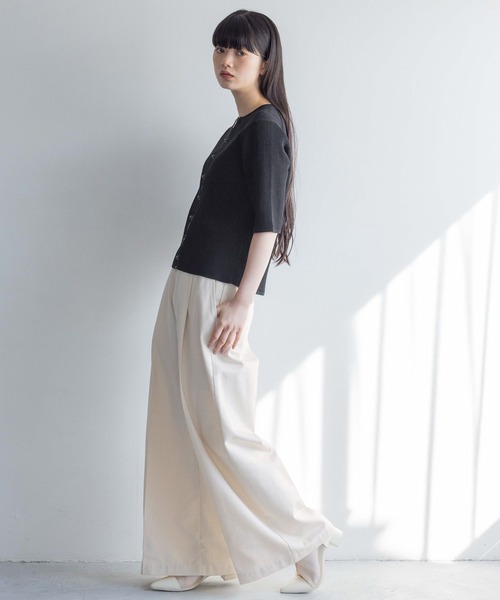 yuw（ユウ）の「タックバギーパンツ 106300（その他パンツ・レディース・ブラック/ナチュラル・MEDIUM/LARGE）」の5枚目の写真