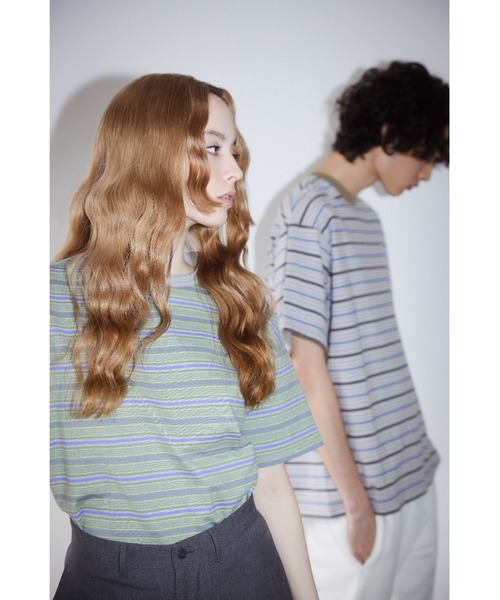 ENCIRCLE(エンサークル)の「【ENCIRCLE/エンサークル】en border T/エンボーダーティー(Tシャツ)(Tシャツ/カットソー・レディース・ベージュ・1)」の3枚目の写真