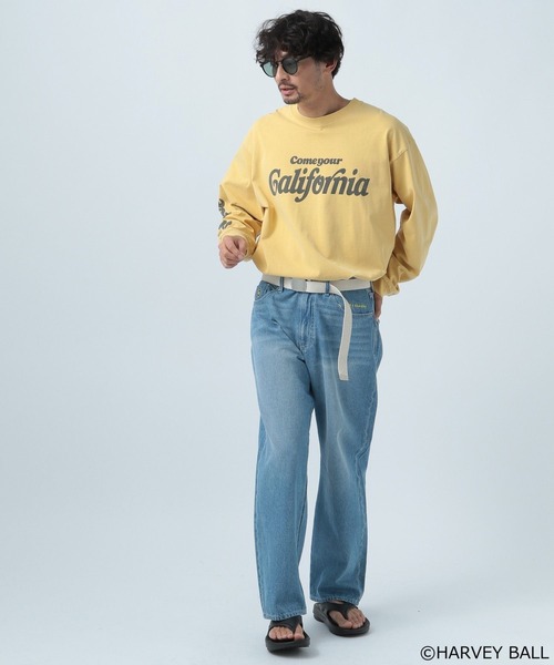 BAYFLOW(ベイフロー)の「【SMILEY FACE(スマイリーフェイス)】HELLO SMILEY長袖プリントTシャツ(Tシャツ/カットソー・メンズ・ホワイト系/チャコール/オフホワイト/イエロー・MEDIUM/LARGE)」の21枚目の写真