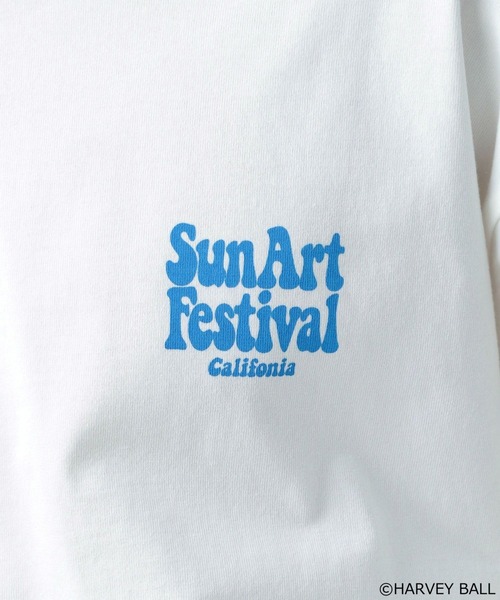 BAYFLOW(ベイフロー)の「【SMILEY FACE(スマイリーフェイス)】HELLO SMILEY長袖プリントTシャツ(Tシャツ/カットソー・メンズ・ホワイト系/チャコール/オフホワイト/イエロー・MEDIUM/LARGE)」の10枚目の写真