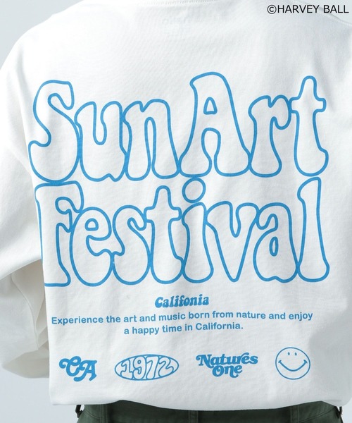 BAYFLOW(ベイフロー)の「【SMILEY FACE(スマイリーフェイス)】HELLO SMILEY長袖プリントTシャツ(Tシャツ/カットソー・メンズ・ホワイト系/チャコール/オフホワイト/イエロー・MEDIUM/LARGE)」の11枚目の写真