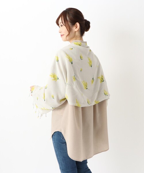 one'sterrace(ワンズテラス)の「◆【ひんやり】3WAYストール フレッシュミモザ(ストール/ショール・レディース・グレー系4/ネイビー系5/アイボリー系8・99)」の12枚目の写真