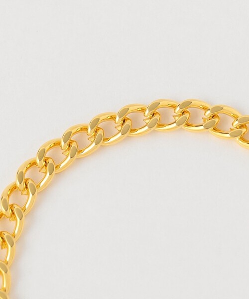 green label relaxing（グリーンレーベルリラクシング）の「メタルカーブバー＆チェーン ブレスレット（ブレスレット・レディース・ゴールド/シルバー・FREE）」の3枚目の写真