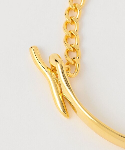 green label relaxing（グリーンレーベルリラクシング）の「メタルカーブバー＆チェーン ブレスレット（ブレスレット・レディース・ゴールド/シルバー・FREE）」の5枚目の写真