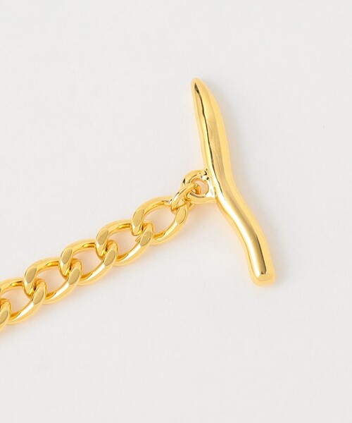 green label relaxing（グリーンレーベルリラクシング）の「メタルカーブバー＆チェーン ブレスレット（ブレスレット・レディース・ゴールド/シルバー・FREE）」の6枚目の写真