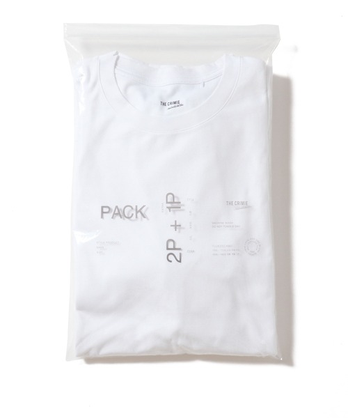 CRIMIE(クライミー)の「CREW NECK T-SHIRT 2P + 1P SERVICE 3P PACK / 無地クルーネック 2P + 1P サービス3P パック(Tシャツ/カットソー・メンズ・ホワイト/マルチ/ブラック/カーキ/ホワイト×ブラック/オートミール/ダークグレー・S/M/L/XL/XXL)」の21枚目の写真