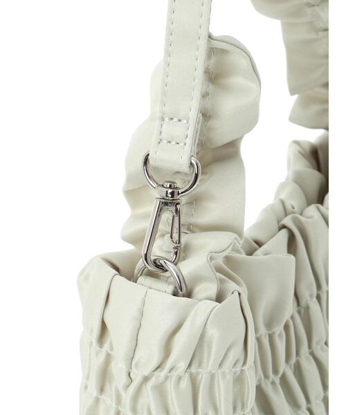 earth music&ecology（アースミュージックアンドエコロジー）の「シャーリングミニバッグ（エコバッグ/サブバッグ・レディース・ミント/ブラック/アイボリー・FREE）」の11枚目の写真