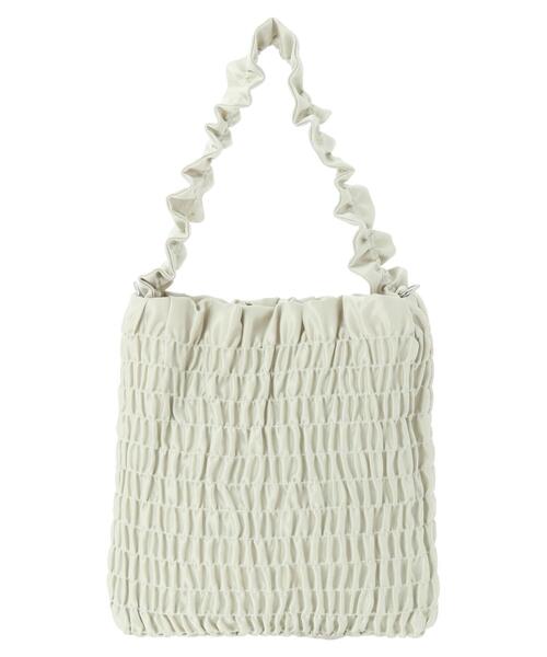 earth music&ecology（アースミュージックアンドエコロジー）の「シャーリングミニバッグ（エコバッグ/サブバッグ・レディース・ミント/ブラック/アイボリー・FREE）」の12枚目の写真