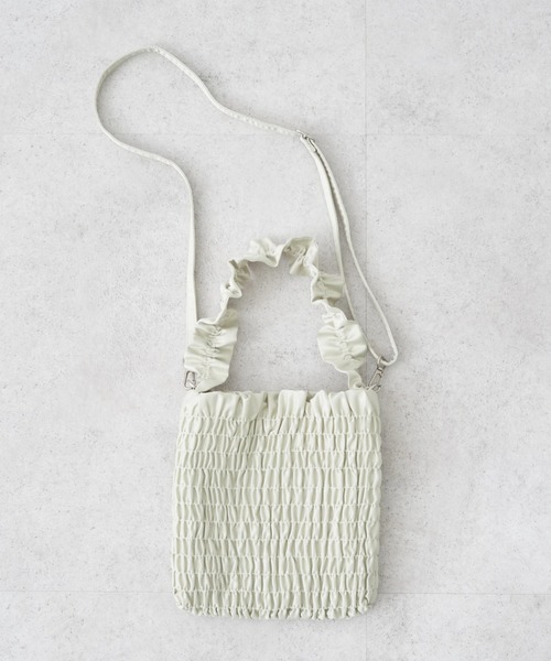 earth music&ecology（アースミュージックアンドエコロジー）の「シャーリングミニバッグ（エコバッグ/サブバッグ・レディース・ミント/ブラック/アイボリー・FREE）」の3枚目の写真