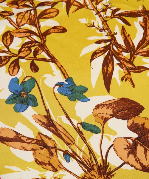 ★新品★Manipuri スカーフ フラワーブック　イエロー　65×65cm シルクスカーフ65＞サマーフラワー – manipuri