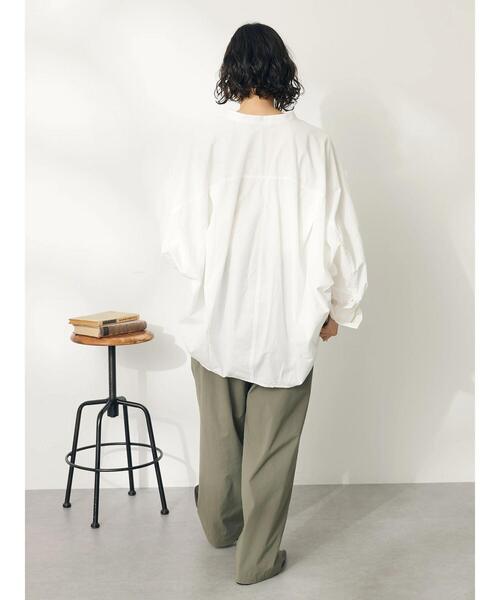 CRAFT STANDARD BOUTIQUE（クラフトスタンダードブティック）の「コクーンドルマンシャツチュニック（チュニック・レディース・ラベンダー/ネイビー/ホワイト・FREE）」の14枚目の写真