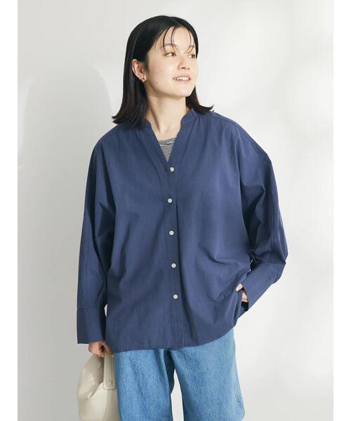 CRAFT STANDARD BOUTIQUE（クラフトスタンダードブティック）の「コクーンドルマンシャツチュニック（チュニック・レディース・ラベンダー/ネイビー/ホワイト・FREE）」の17枚目の写真