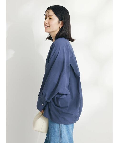 CRAFT STANDARD BOUTIQUE（クラフトスタンダードブティック）の「コクーンドルマンシャツチュニック（チュニック・レディース・ラベンダー/ネイビー/ホワイト・FREE）」の18枚目の写真