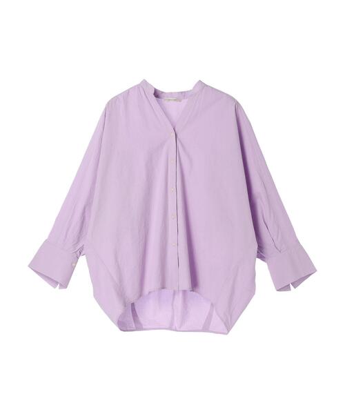 CRAFT STANDARD BOUTIQUE（クラフトスタンダードブティック）の「コクーンドルマンシャツチュニック（チュニック・レディース・ラベンダー/ネイビー/ホワイト・FREE）」の10枚目の写真