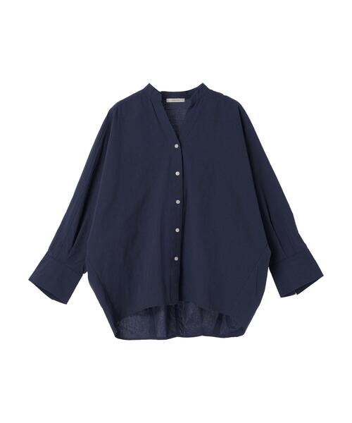 CRAFT STANDARD BOUTIQUE（クラフトスタンダードブティック）の「コクーンドルマンシャツチュニック（チュニック・レディース・ラベンダー/ネイビー/ホワイト・FREE）」の4枚目の写真