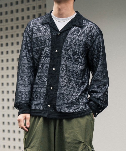COLIN(コリン)の「COLIN:MONOTONE LACE SHIRTS / モノトーン レース シャツ(シャツ/ブラウス・メンズ・ブラック・M/L)」の18枚目の写真