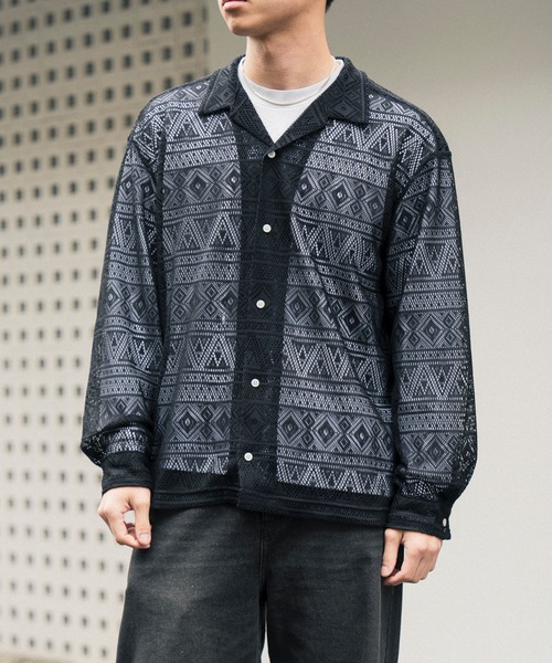 COLIN(コリン)の「COLIN:MONOTONE LACE SHIRTS / モノトーン レース シャツ(シャツ/ブラウス・メンズ・ブラック・M/L)」の21枚目の写真
