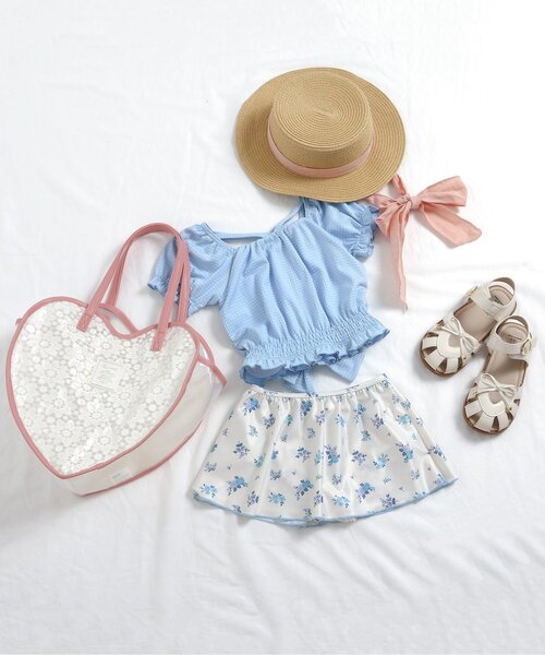 apres les cours（アプレレクール）の「リボン付きカンカン帽_UVカット（ハット・キッズ・ブラック/ベージュ・54/52/50/48）」の3枚目の写真