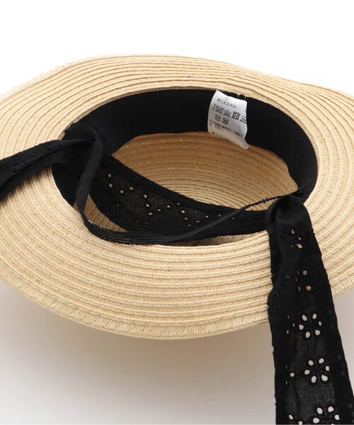 apres les cours（アプレレクール）の「リボン付きカンカン帽_UVカット（ハット・キッズ・ブラック/ベージュ・54/52/50/48）」の10枚目の写真