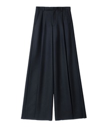 WOOL FLANNEL WIDE TROUSERS