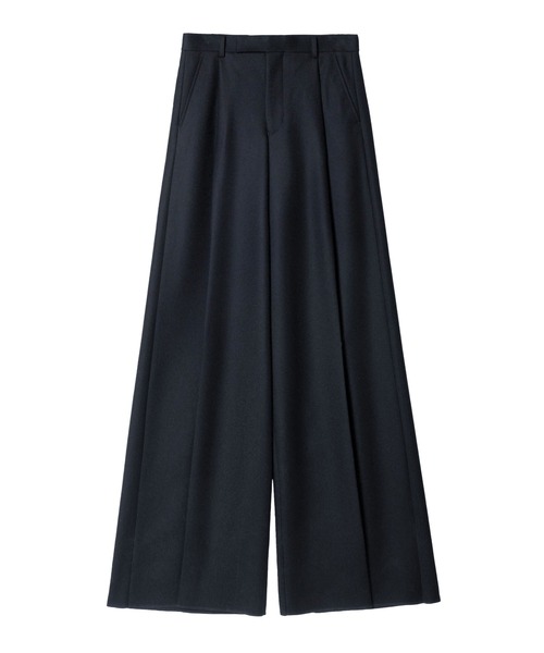 JOHN LAWRENCE SULLIVAN(ジョンローレンスサリバン)の「WOOL FLANNEL WIDE TROUSERS(スラックス・レディース・ホワイト/ネイビー・X-SMALL/SMALL)」の1枚目の写真