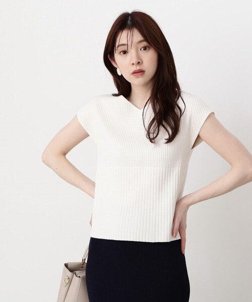 PROPORTION BODY DRESSING（プロポーションボディドレッシング）の「変わり編み２ＷＡＹリブニット / 1214170421（ニット/セーター・レディース・ホワイト系その他/ピンク/ネイビー・FREE）」の2枚目の写真