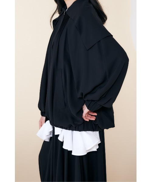 ENFOLD TACK BLOUSON エンフォルド タックブルゾン36サイズ ENFOLD（エンフォルド）の「パウダリーツイル タックブルゾン