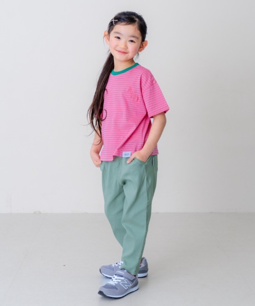 and D. petit main(アンドディープティマイン)の「【リンク】オーバーサイズボーダー半袖T(Tシャツ/カットソー・キッズ・ピンク系その他/ネイビー/ブルー・90cm/100cm/110cm/130cm/120cm)」の15枚目の写真