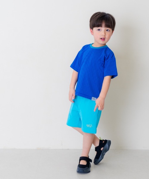 and D. petit main(アンドディープティマイン)の「【リンク】オーバーサイズボーダー半袖T(Tシャツ/カットソー・キッズ・ピンク系その他/ネイビー/ブルー・90cm/100cm/110cm/130cm/120cm)」の10枚目の写真