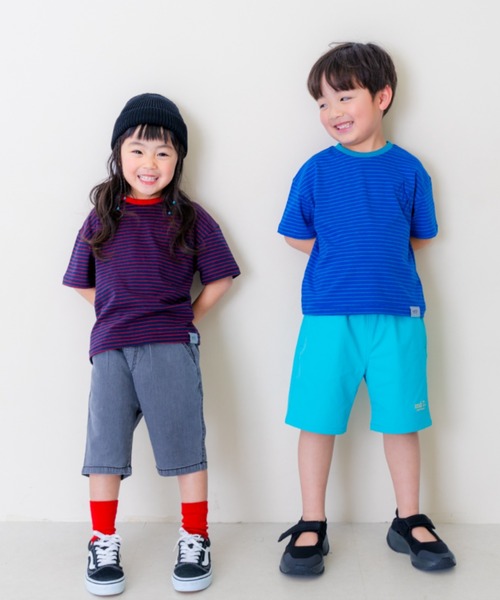 and D. petit main(アンドディープティマイン)の「【リンク】オーバーサイズボーダー半袖T(Tシャツ/カットソー・キッズ・ピンク系その他/ネイビー/ブルー・90cm/100cm/110cm/130cm/120cm)」の12枚目の写真