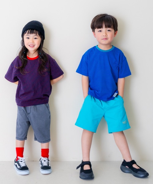 and D. petit main(アンドディープティマイン)の「【リンク】オーバーサイズボーダー半袖T(Tシャツ/カットソー・キッズ・ピンク系その他/ネイビー/ブルー・90cm/100cm/110cm/130cm/120cm)」の13枚目の写真