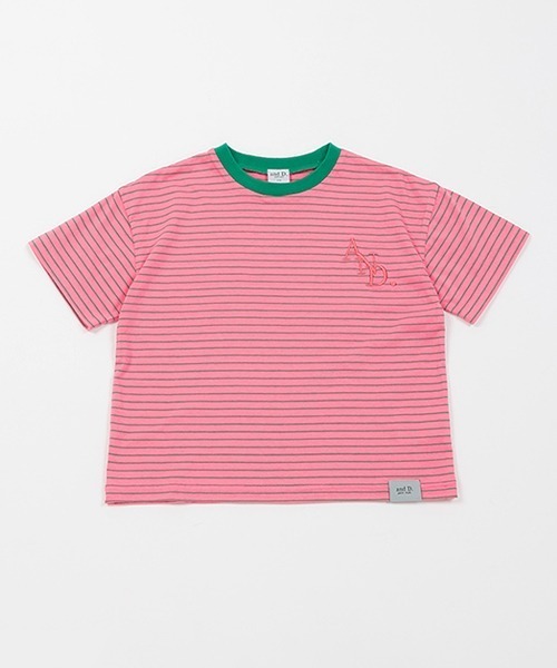 and D. petit main(アンドディープティマイン)の「【リンク】オーバーサイズボーダー半袖T(Tシャツ/カットソー・キッズ・ピンク系その他/ネイビー/ブルー・90cm/100cm/110cm/130cm/120cm)」の20枚目の写真