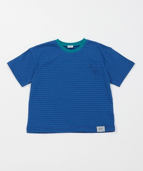 and D. petit main(アンドディープティマイン)の「【リンク】オーバーサイズボーダー半袖T(Tシャツ/カットソー・キッズ・ピンク系その他/ネイビー/ブルー・90cm/100cm/110cm/130cm/120cm)」の21枚目の写真