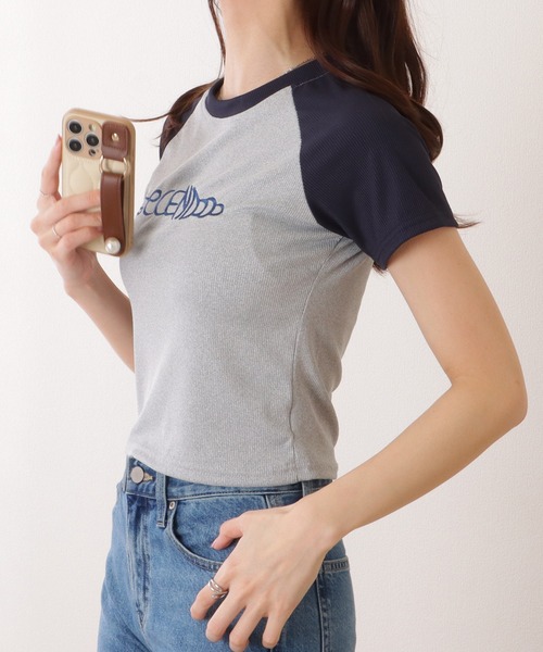 Lace Ladies(レースレディース)の「バイカラー ラグラン スリーブ コンパクト トップス(Tシャツ/カットソー・レディース・ピンク/グレー・S/XL/M)」の10枚目の写真