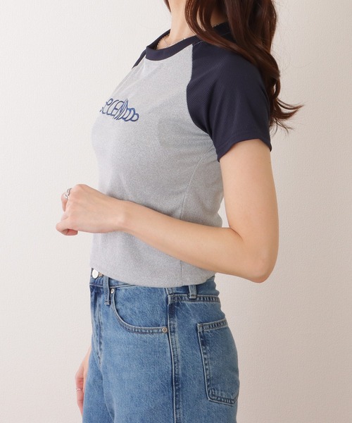 Lace Ladies(レースレディース)の「バイカラー ラグラン スリーブ コンパクト トップス(Tシャツ/カットソー・レディース・ピンク/グレー・S/XL/M)」の13枚目の写真