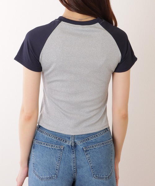 Lace Ladies(レースレディース)の「バイカラー ラグラン スリーブ コンパクト トップス(Tシャツ/カットソー・レディース・ピンク/グレー・S/XL/M)」の14枚目の写真