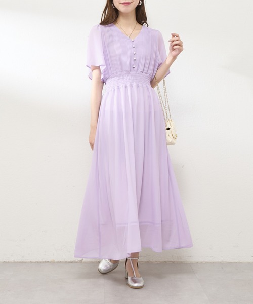 natural couture（ナチュラルクチュール）の「【WEB限定】フレアスリーブお上品ワンピース（ワンピース・レディース・ベージュ/ミント/ラベンダー/その他1/その他2/ブルー/チャコールグレー・FREE）」の5枚目の写真