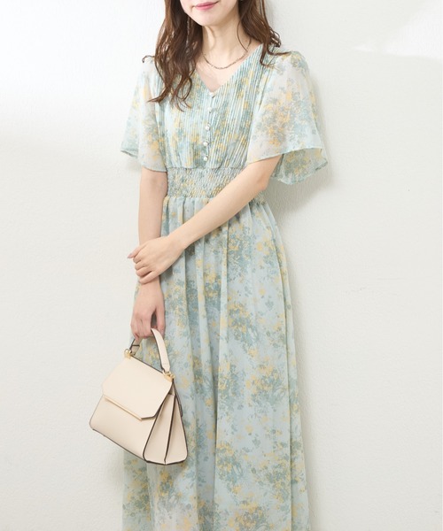 natural couture（ナチュラルクチュール）の「【WEB限定】フレアスリーブお上品ワンピース（ワンピース・レディース・ベージュ/ミント/ラベンダー/その他1/その他2/ブルー/チャコールグレー・FREE）」の7枚目の写真