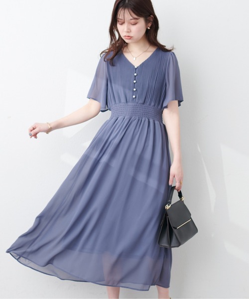 natural couture（ナチュラルクチュール）の「【WEB限定】フレアスリーブお上品ワンピース（ワンピース・レディース・ベージュ/ミント/ラベンダー/その他1/その他2/ブルー/チャコールグレー・FREE）」の4枚目の写真