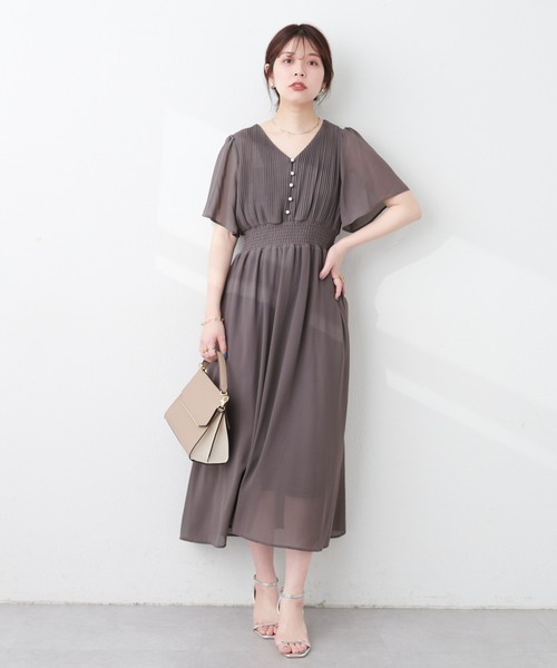 natural couture（ナチュラルクチュール）の「【WEB限定】フレアスリーブお上品ワンピース（ワンピース・レディース・ベージュ/ミント/ラベンダー/その他1/その他2/ブルー/チャコールグレー・FREE）」の8枚目の写真