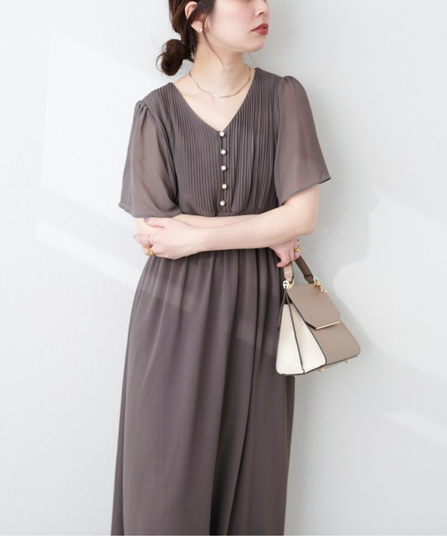 natural couture（ナチュラルクチュール）の「【WEB限定】フレアスリーブお上品ワンピース（ワンピース・レディース・ベージュ/ミント/ラベンダー/その他1/その他2/ブルー/チャコールグレー・FREE）」の10枚目の写真