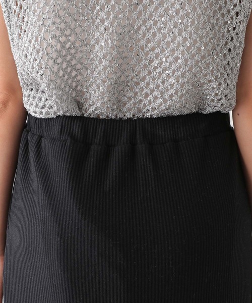 LEPSIM（レプシィム）の「【WEB限定アイテム】テレコナロースカート　113936（スカート・レディース・アイボリー/イエロー/ピンク/ブラック・FREE）」の11枚目の写真