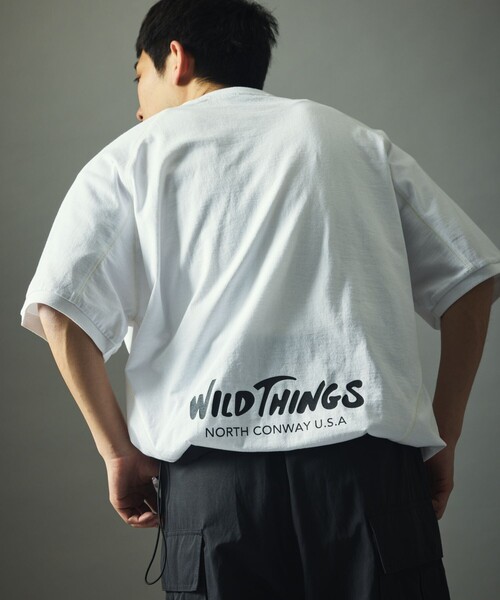 FREAK'S STORE（フリークスストア）の「限定展開 WILD THINGS×FREAK'S STORE/ワイルドシングス 別注 ビッグシルエット ラグランスリーブ クルーネックTシャツ/バックプリント（Tシャツ/カットソー・メンズ・ブラック/ホワイト/ネイビー・MEDIUM/LARGE/SMALL）」の13枚目の写真