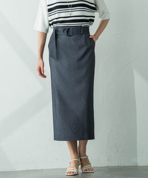 LAUTREAMONT（ロートレアモン）の「ハイウエストナロースカート≪洗える/シワになりにくい≫（スカート・レディース・ホワイト/ネイビー・7号/11号/9号）」の2枚目の写真