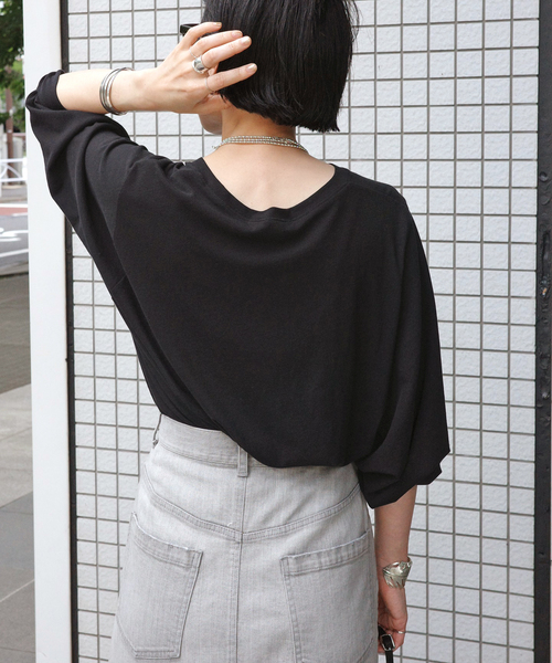 AP STUDIO(エーピーストゥディオ)の「追加 ワイドスリーブTシャツ(Tシャツ/カットソー・レディース・ホワイト/ブラック・FREE)」の15枚目の写真