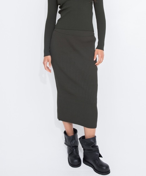 セール】【leinwande（ラインヴァンド）】Washable Rib Knit Skirt 