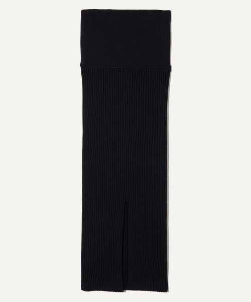 leinwande(ラインヴァンド)の「Washable Rib Knit Skirt / ウォッシャブルリブニットスカート(スカート・レディース・カーキ/ブラック・FREE)」の4枚目の写真