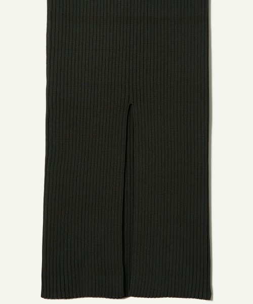 leinwande(ラインヴァンド)の「Washable Rib Knit Skirt / ウォッシャブルリブニットスカート(スカート・レディース・カーキ/ブラック・FREE)」の5枚目の写真