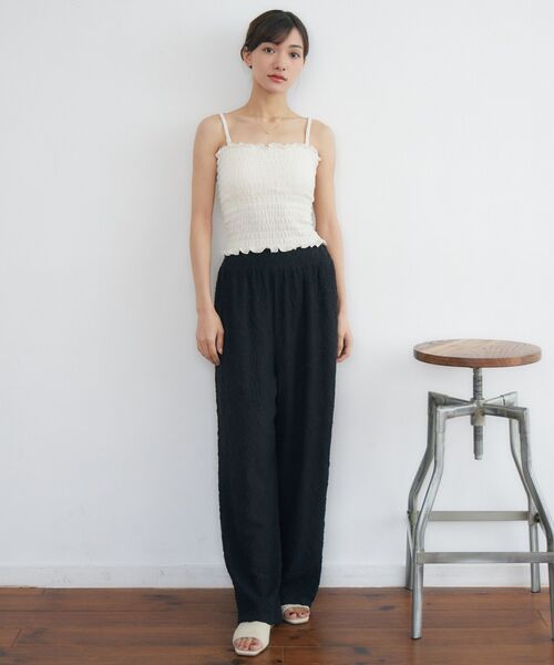 RETRO GIRL（レトロガール）の「カップ付シャーリングキャミ（キャミソール・レディース・ブラック/ナチュラル/イエロー/ブルー・FREE）」の8枚目の写真