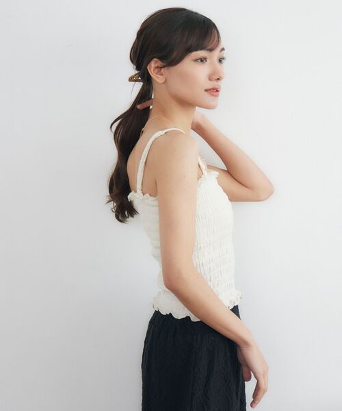 RETRO GIRL（レトロガール）の「カップ付シャーリングキャミ（キャミソール・レディース・ブラック/ナチュラル/イエロー/ブルー・FREE）」の13枚目の写真